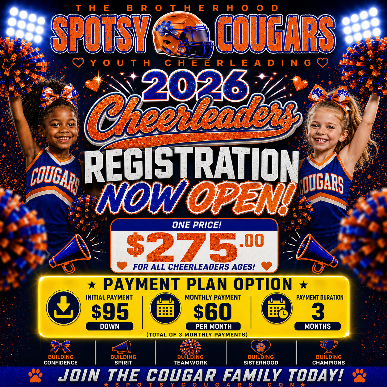 Cheerleader Registration Fee (Payment Plan)