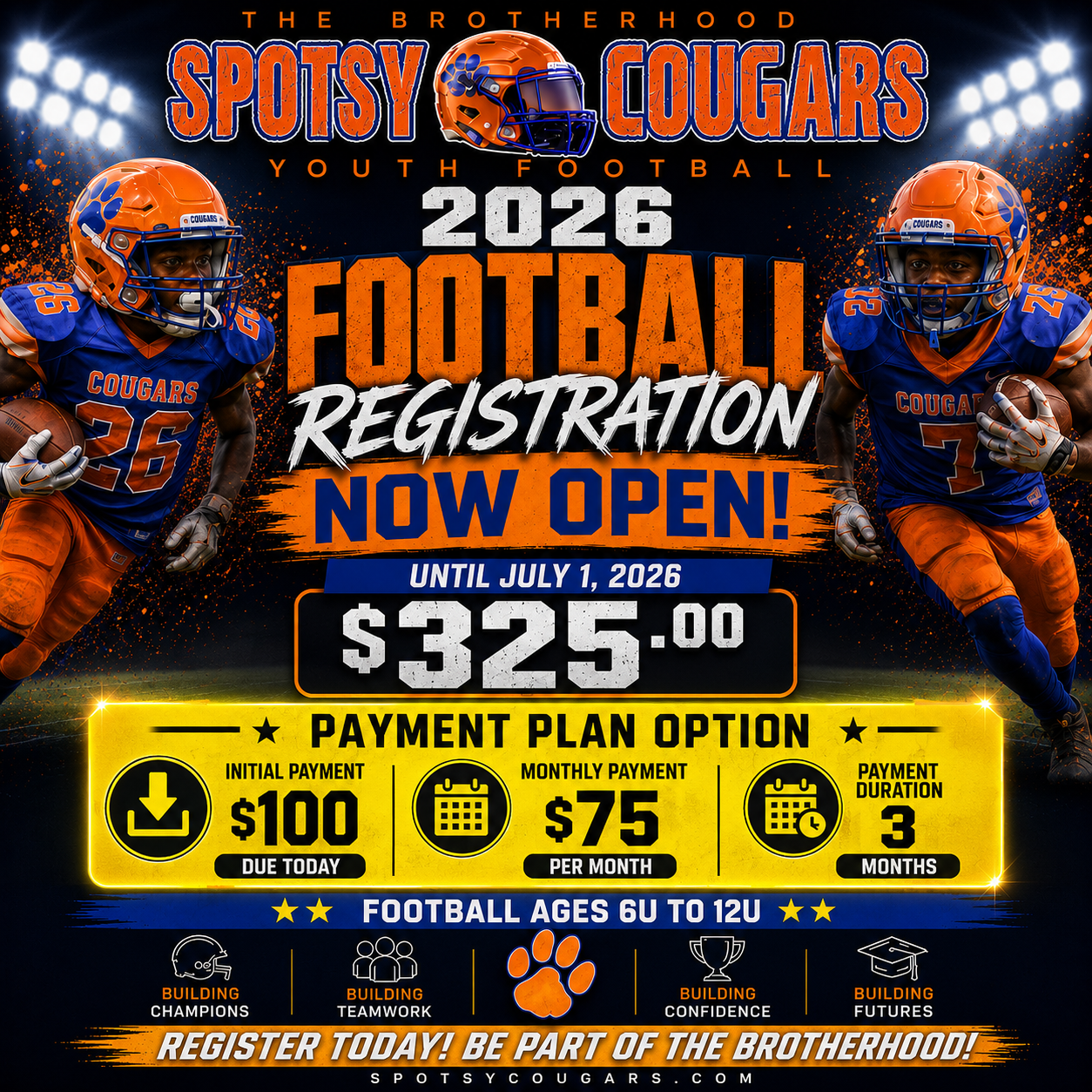 Football Registration Fee (Payment Plan)